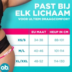 Discount OB o.b.® Herbruikbaar Menstruatie Ondergoed Zwart M/L