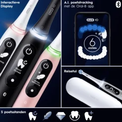 Clearance Oral-B iO 6 Duo Zwart & Roze 2 Elektrische Tandenborstels