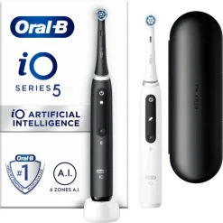 Online Oral-B iO 5S Duo Zwart & Wit 2 Elektrische Tandenborstels