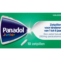 Online Panadol Junior Zetpillen 250 mg Paracetamol voor kinderen van 1 tot 6 jaar 10 stuks