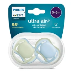 Outlet Philips Avent Fopspeen Ultra Air Day 0-6M Double Pack, mixed - SCF087/05