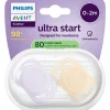 Outlet Philips Avent Fopspeen Ultra Start 0-2 M Double Pack Day 2 pack - mixed - SCF075/15