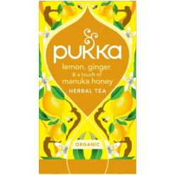 New Pukka lemon, ginger&manuka honing
