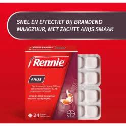 Best Rennie Anijs Kauwtabletten Bij Brandend Maagzuur 24 stuks