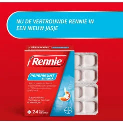 Best Rennie Pepermunt Kauwtabletten Bij Brandend Maagzuur 24 stuks