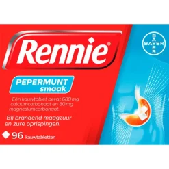 Best Rennie Pepermunt Kauwtabletten Bij Brandend Maagzuur 96 stuks