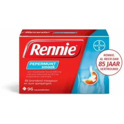 Best Rennie Pepermunt Kauwtabletten Bij Brandend Maagzuur 96 stuks