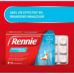 Best Rennie Pepermunt Kauwtabletten Bij Brandend Maagzuur 96 stuks
