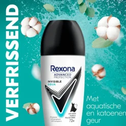 Hot Rexona Woman Advanced Protection Invisible Aqua Deodorant Roller 50 ML
