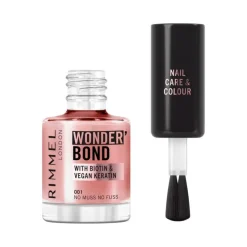Online Rimmel London Wonder'Bond Care+Color Nagellak - Roze - 001 No Muss No Fuss