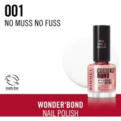 Online Rimmel London Wonder'Bond Care+Color Nagellak - Roze - 001 No Muss No Fuss