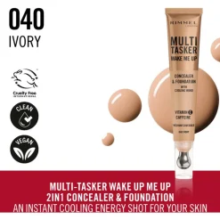 Online Rimmel London Rimmel Multi-Tasker Wake Me Up Concealer en Foundation 040 Ivory