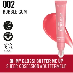Online Rimmel London Rimmel Oh My Gloss Butter Me Up Lip Butter - Roze - 002 Bubble Gum 002 Bubblegum