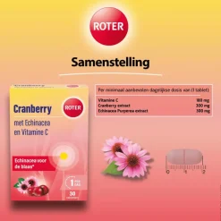 Clearance Roter Cranberry Vitamine C Echinacea 30 tabletten