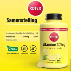 New Roter Vitamine C 70 mg citroen 800 kauwtabletten