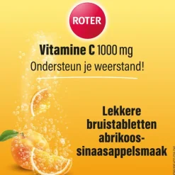 New Roter Vitamine C Bruis 1000 mg Abrikoos-Sinaasappel 40 bruistabletten