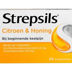New Strepsils Citroen & Honing Zuigtabletten 24 Stuks