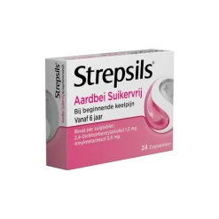 Sale Strepsils Keeltabletten Aardbei Suikervrij 24 stuks