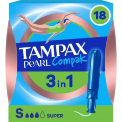 Online Tampax Pearl Compak Super Tampons Met Inbrenghuls 18 Stuks