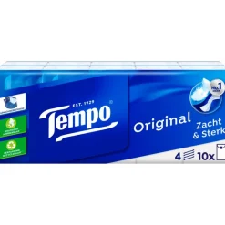 New Tempo Regular 4-Laags Zakdoekjes 10 pakjes