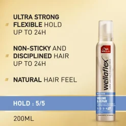 Outlet Wella Flex Volume & Repair Ultra Strong Hold Haarmousse 200 ML