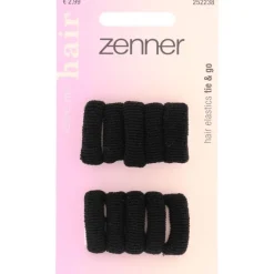 Zenner Haarelastiek Rollup Zwart 10 stuks